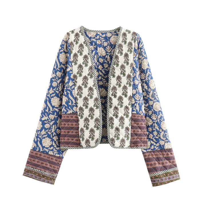 Stylish Floral Embroidered Quilted Jacket