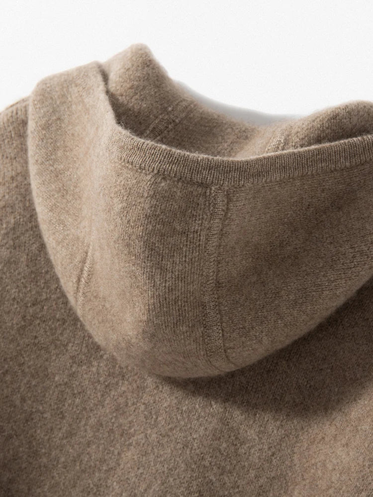 Comfortable Loose Long Cashmere Hoodie