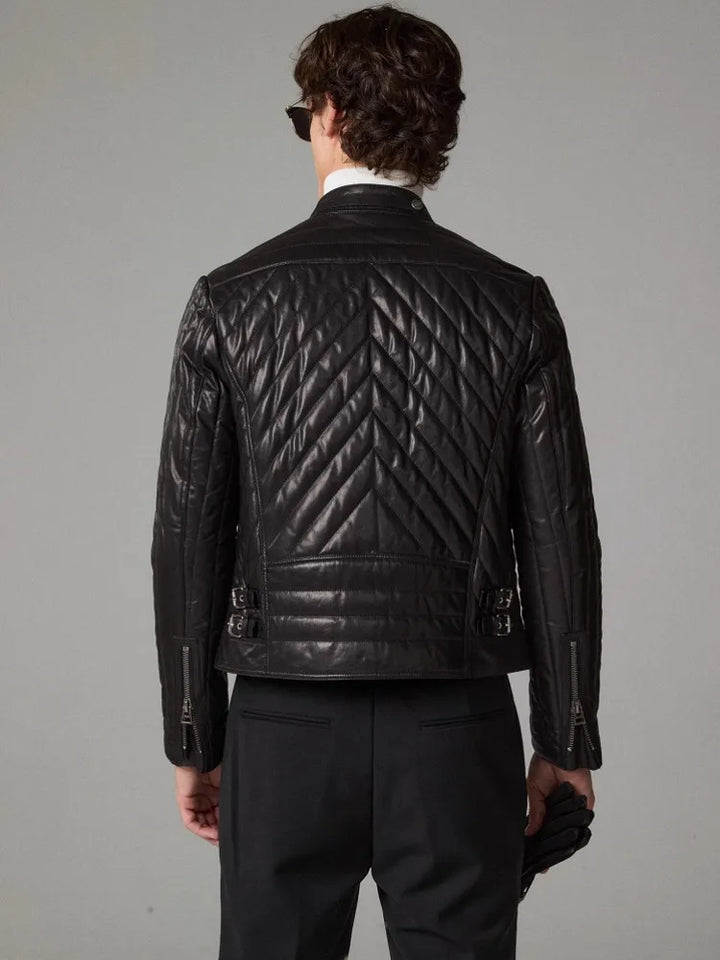 Trendy Cotton Padded Leather Jacket
