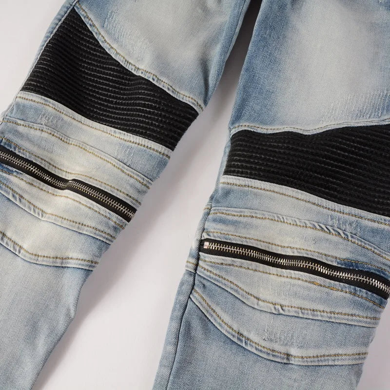 Retro Light Fitted Denim Jeans Pants