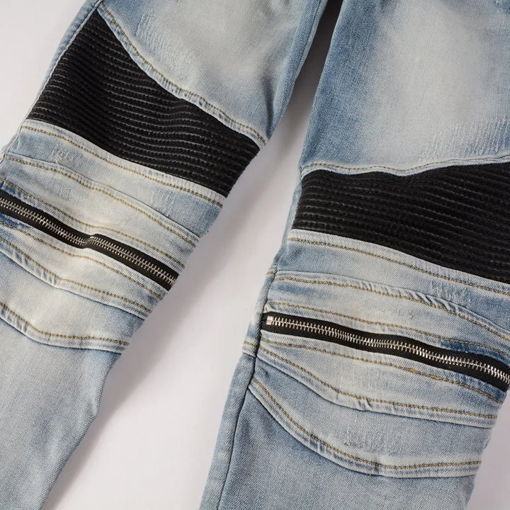 Retro Light Fitted Denim Jeans Pants