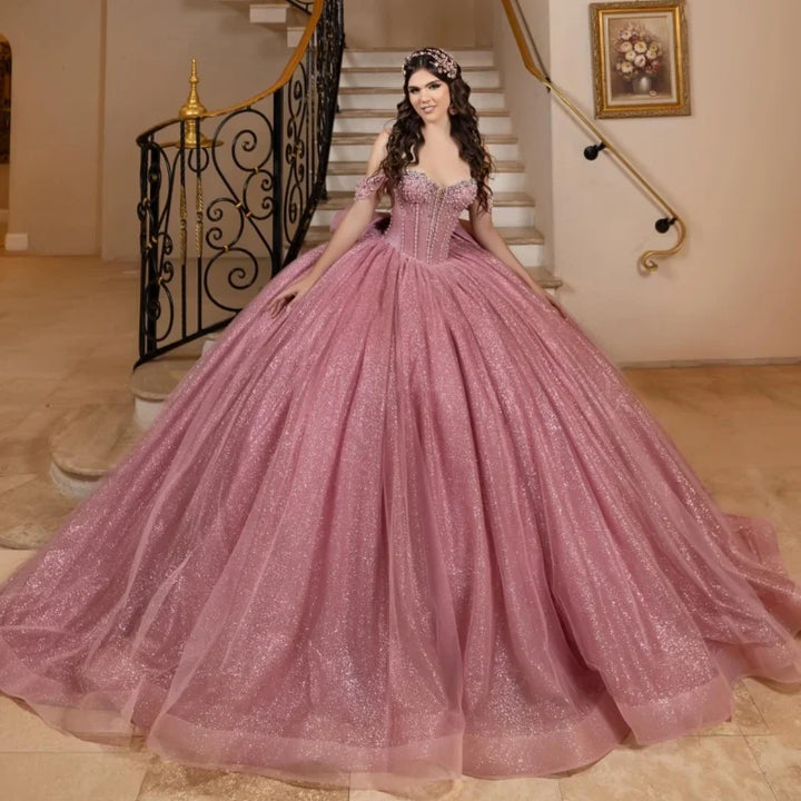 Graceful Shiny Tulle Quinceanera Gown