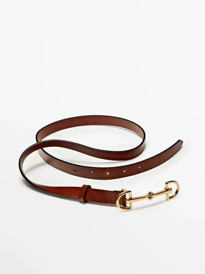 Versatile Soft Leather Thin Belt