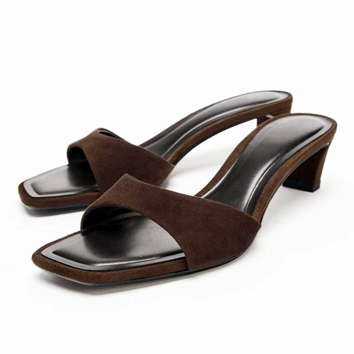 Vintage Open-Toe Chunky Heel Sandals