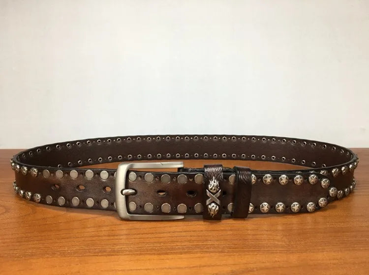Bold Handmade Punk Style Leather Belt