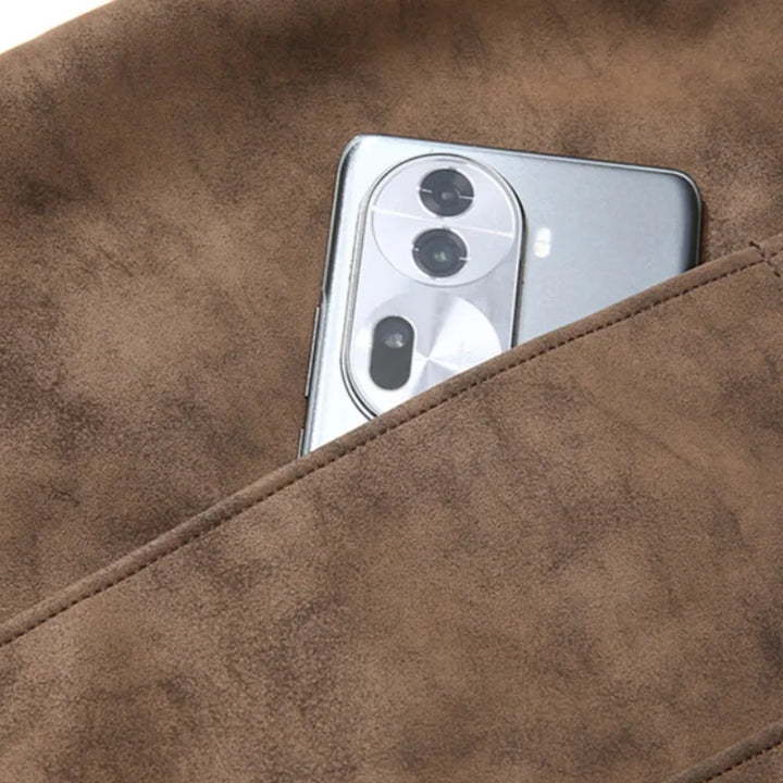 High-End Faux Suede Leather Jacket