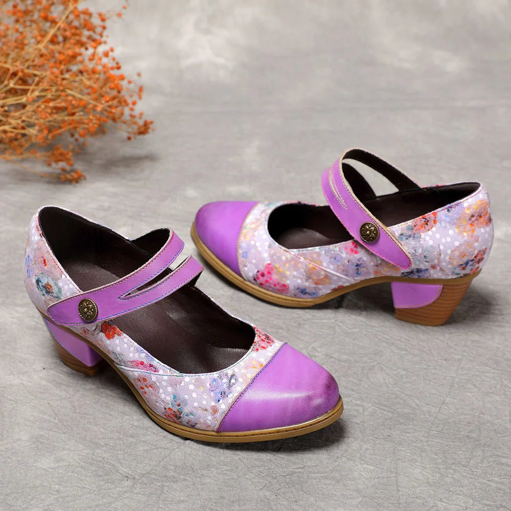 Versatile Round Toe Printed Pumps