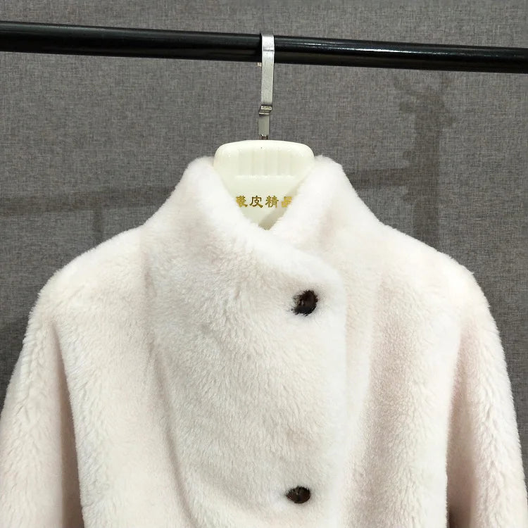 Delicate Wool Fur Short Coat