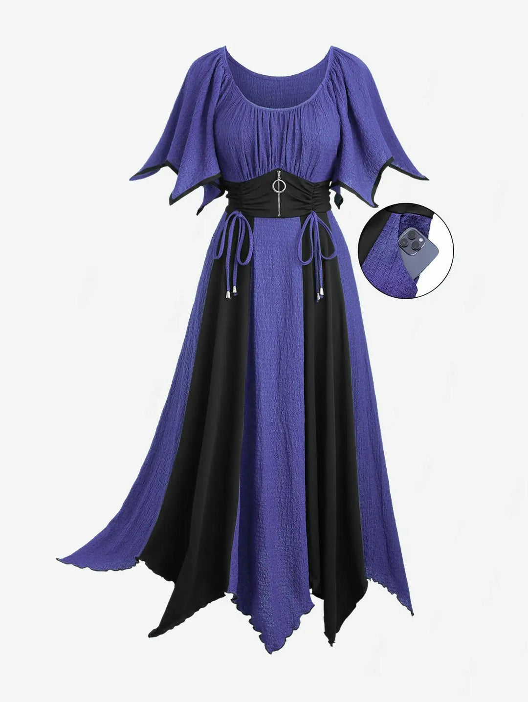 Refined O-ring Waist Cinched Dress