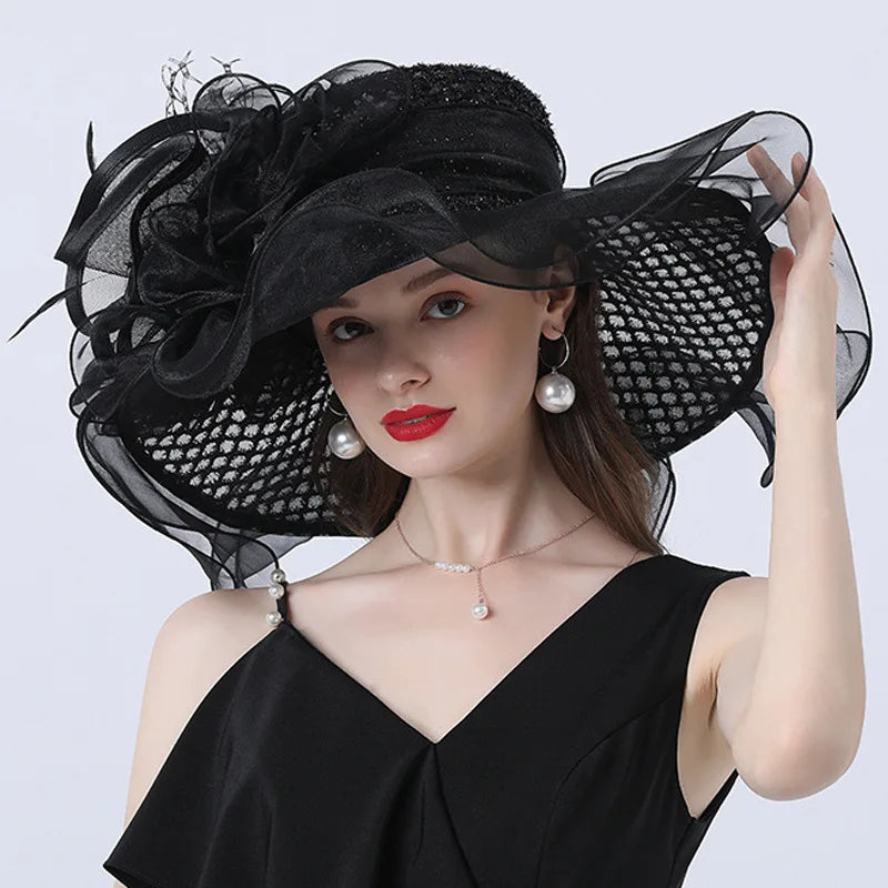 Stylish Mesh Flower Decorative Sun Hat