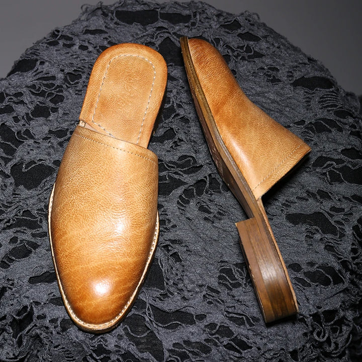 Slick Handcrafted Calf Leather Mules