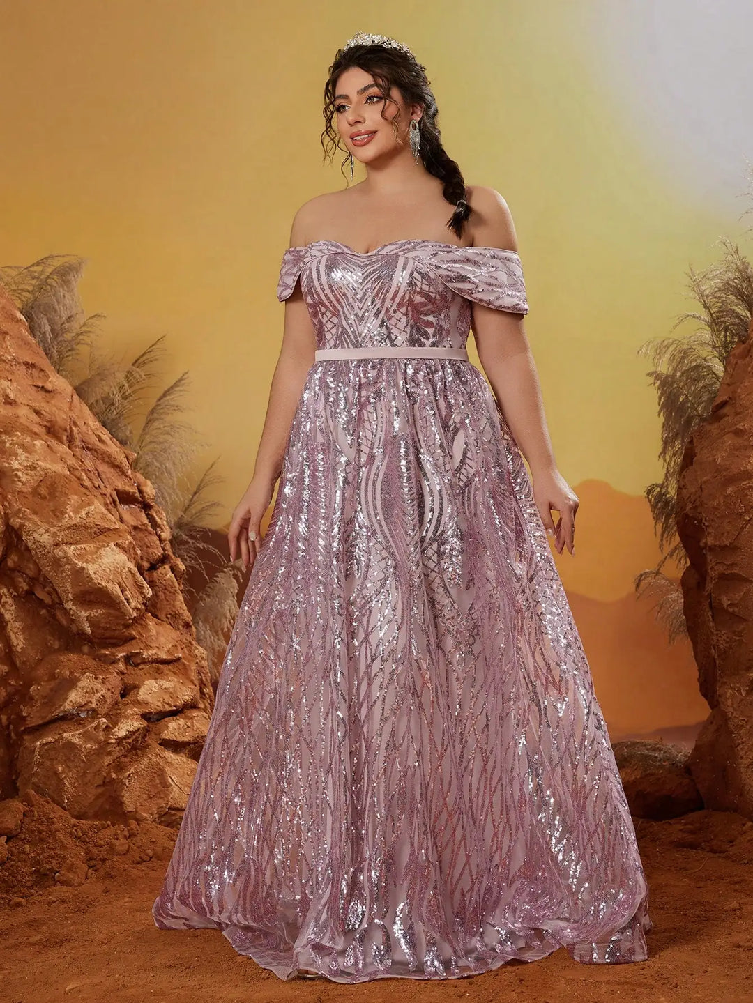 Sweet Ruffled Flowing Formal Dress