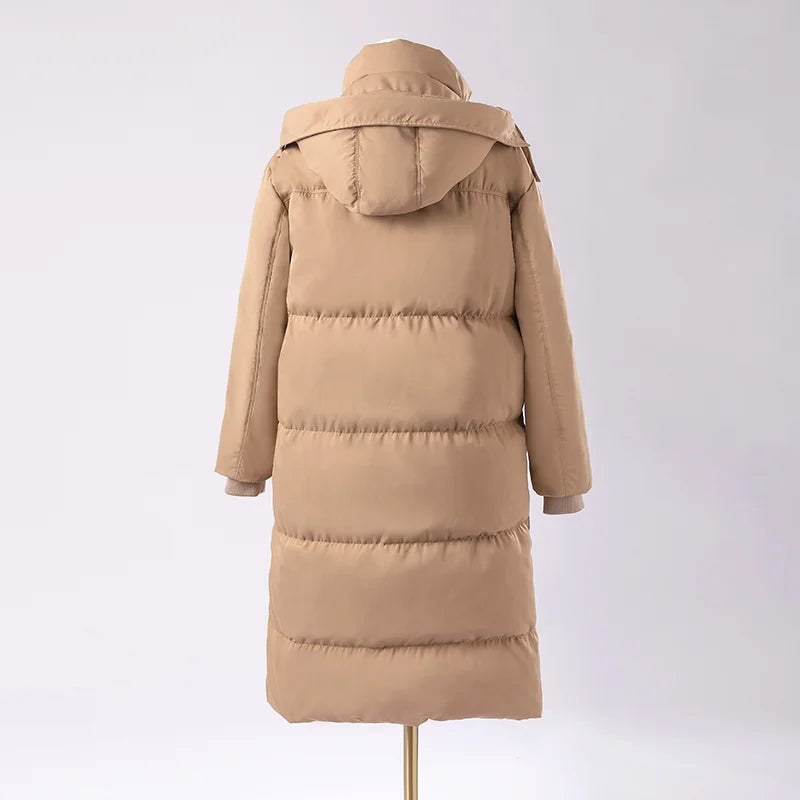 Puffer Long Coat With Detachable Cap