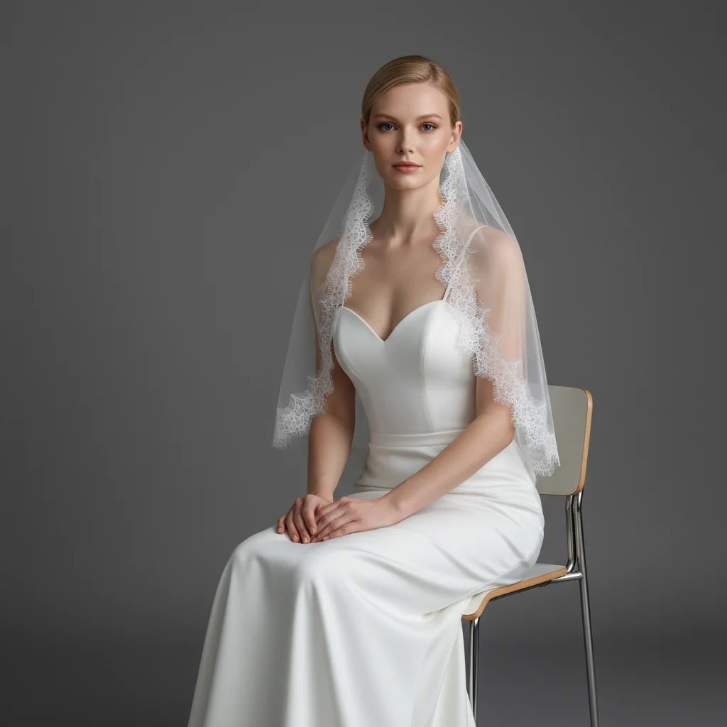 Romantic Lace Edge Bridal Veil