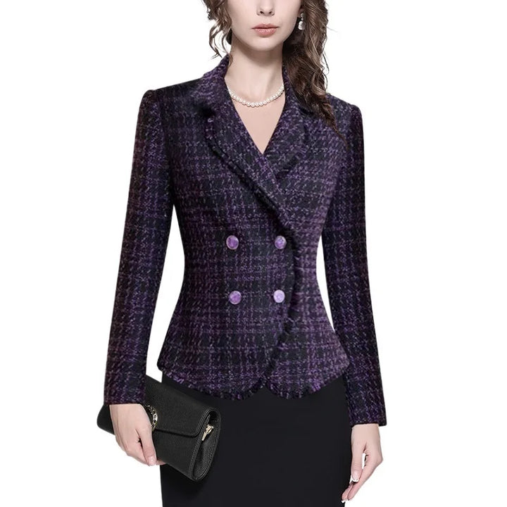 Fashionable Slim Fit Plaid Blazer