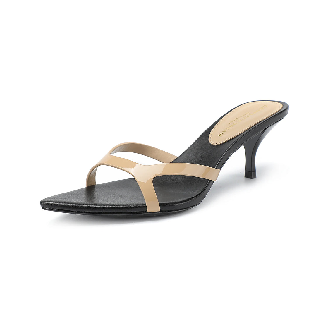 Stylish Pointed Mid-Heel Slippers