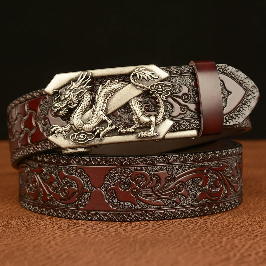 Gold Dragon Metal Automatic Buckle Belt