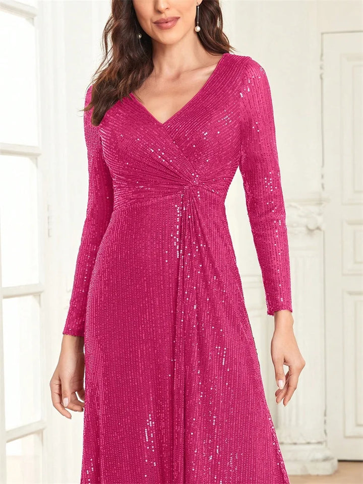 Exquisite Sequins Fabric Maxi Gown