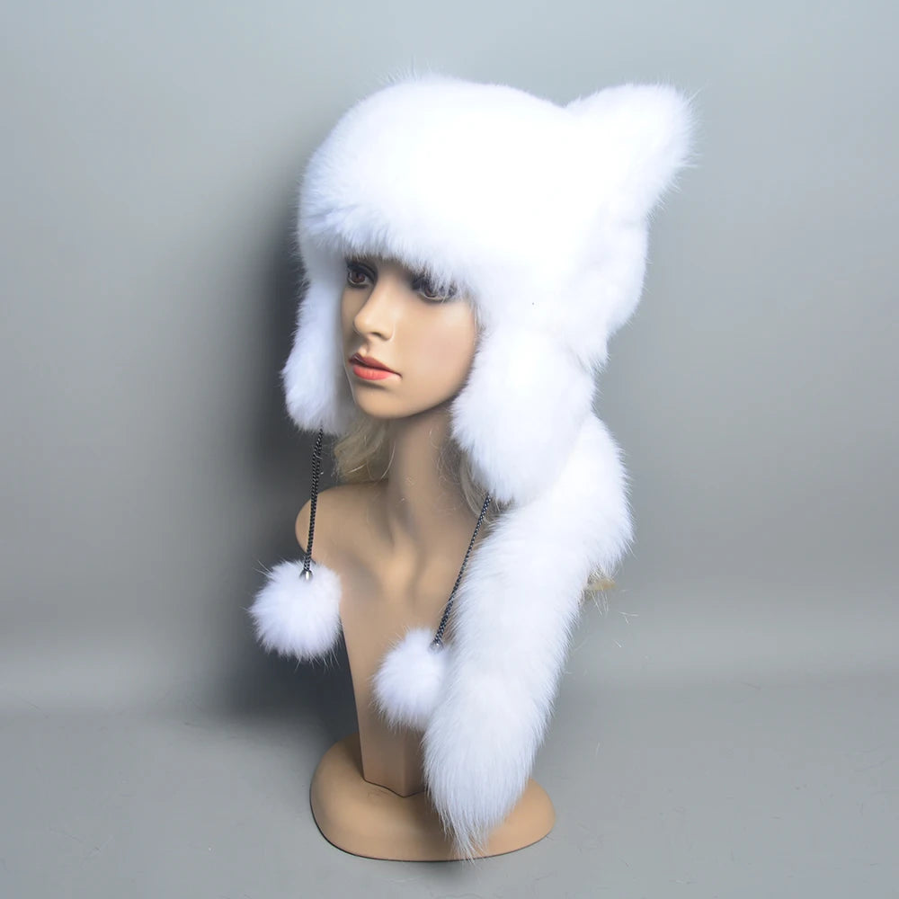 Luxury Hand-Knit Warm Fur Hat