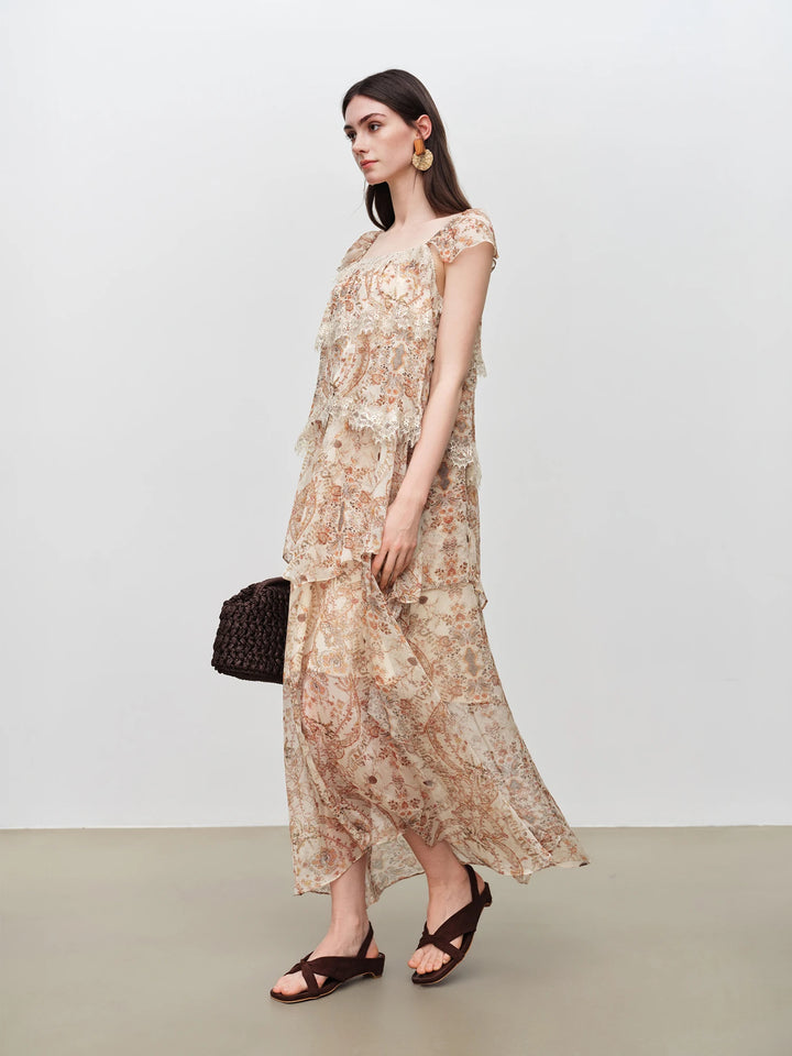 Ravishing Tiered Floral Midi Dress