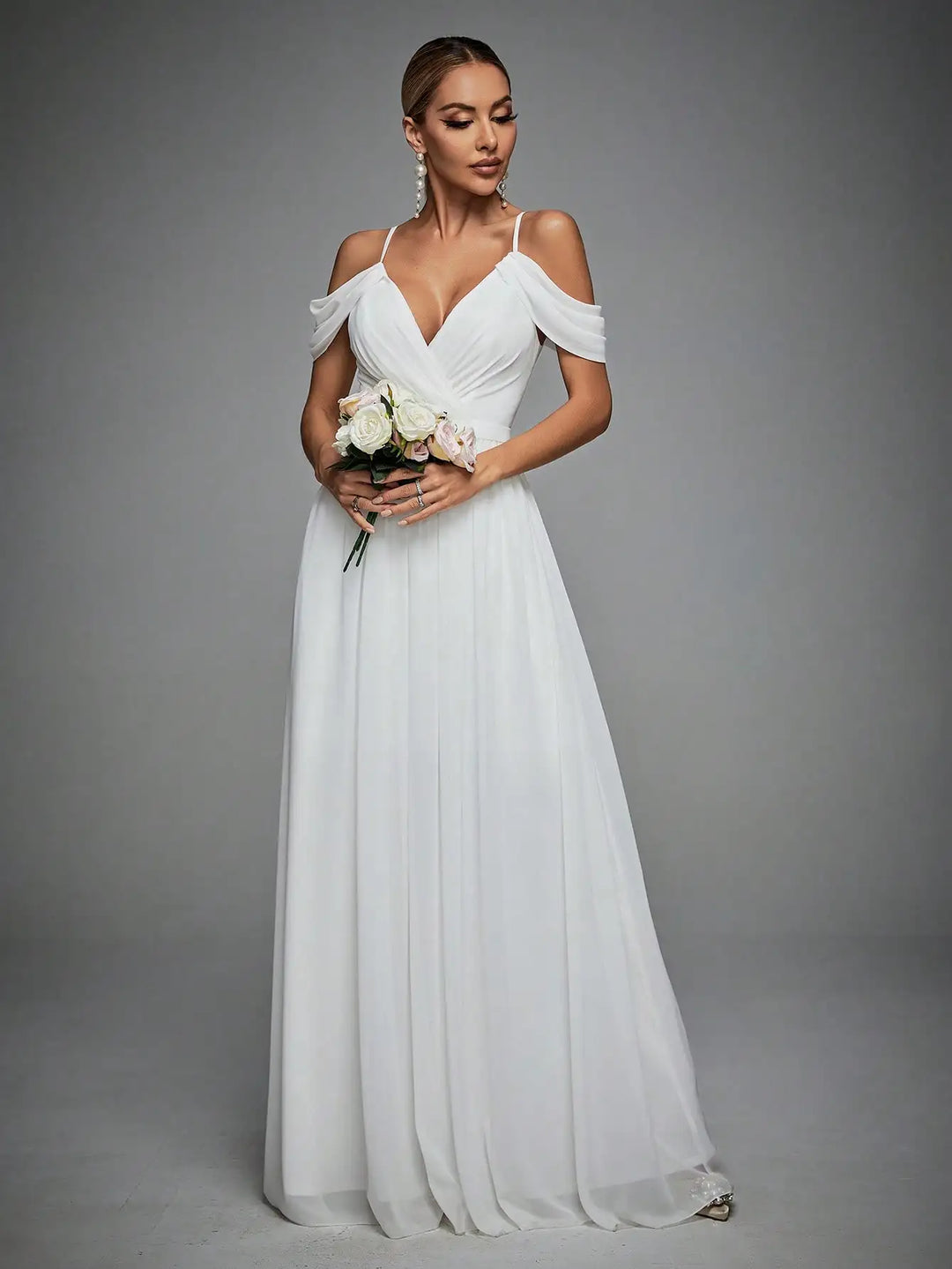 Fashionable Cross Drop Sleeve Gown