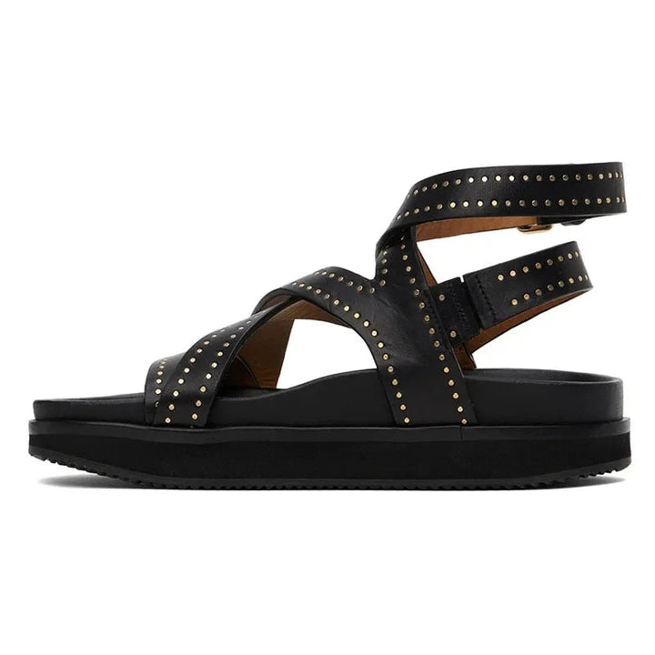 Classic Buckle Strap Leather Sandals