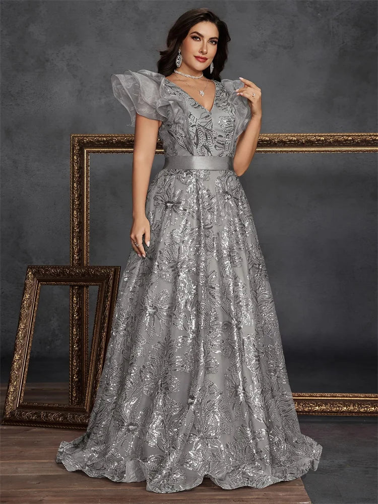 Sophisticated V-Neck Plus Size Women&