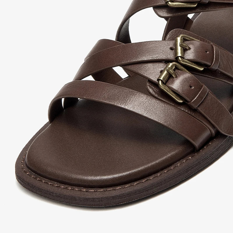 Stylish Cross-Tied Zip-Back Flats Shoes