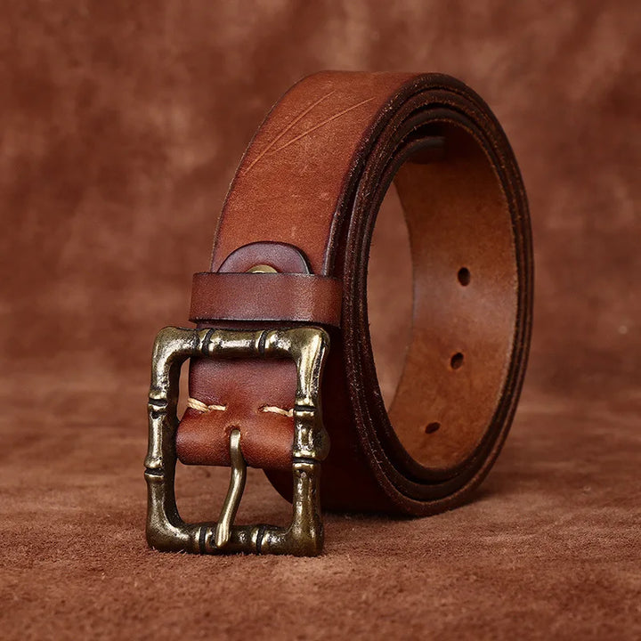Distressed First Layer Cowhide Leather Belt