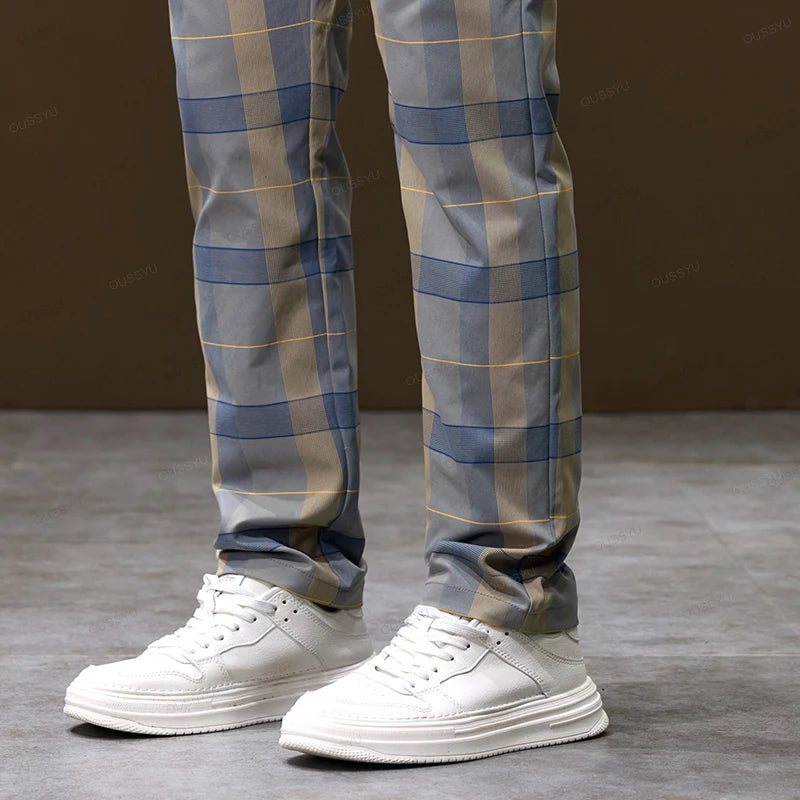 Luxury Plaid Check Slim Fit Pants