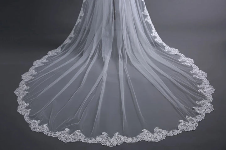 Delicate One Layer Lace Edge Bridal Veil