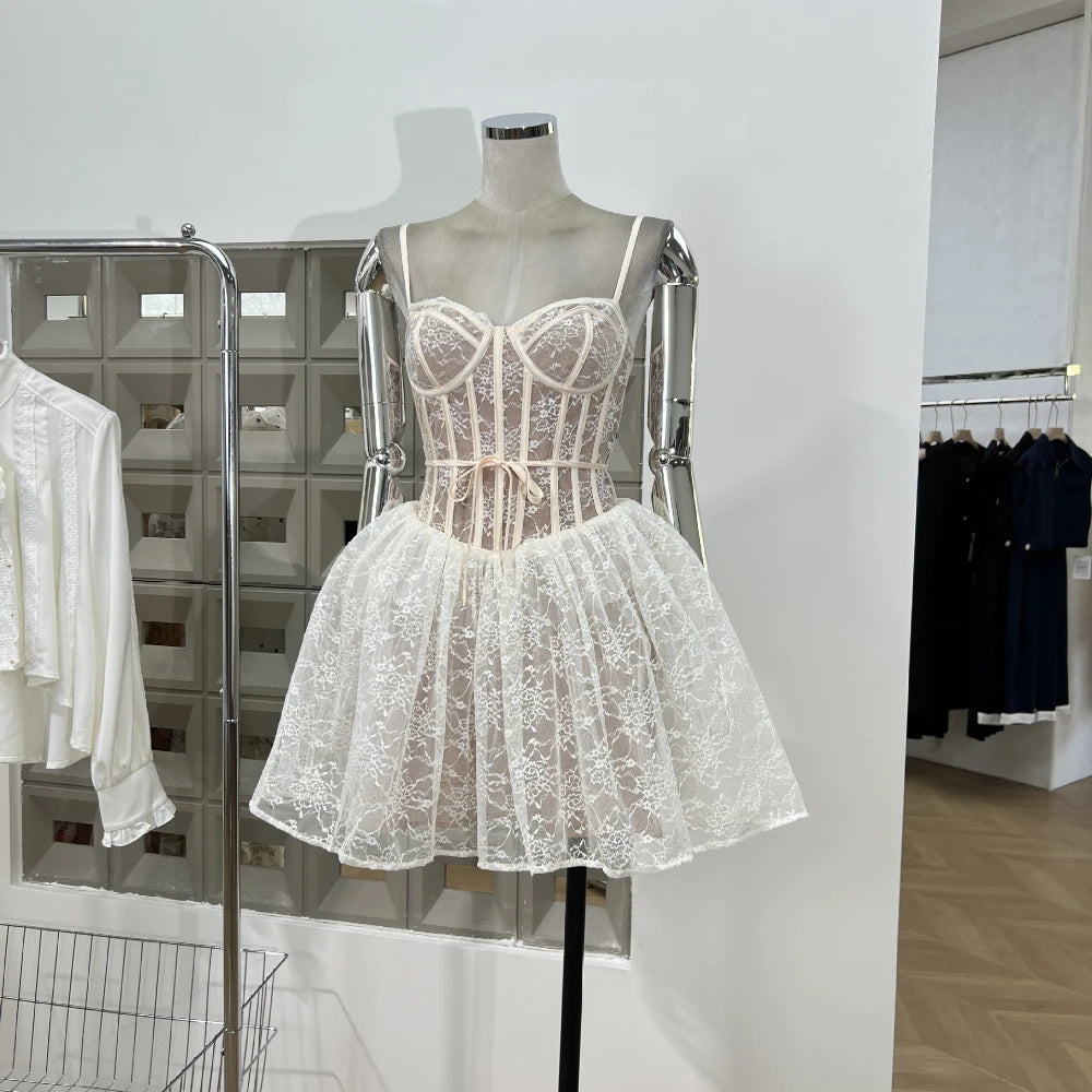 Lovely Short Floral Vest Style Dress