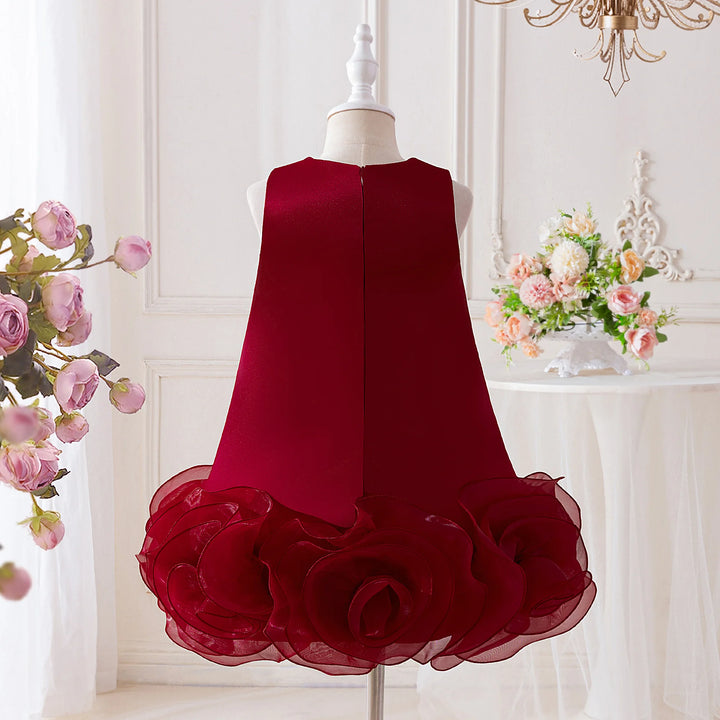 Alluring Big Flower Little Bridesmaids Gown