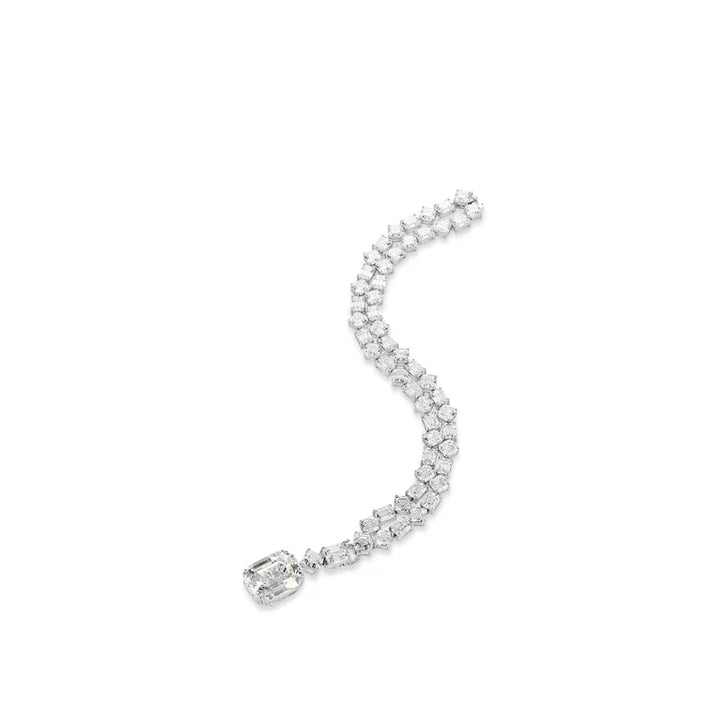 Lovely Synthetic Zircon Emerald Cut Pendant Necklace