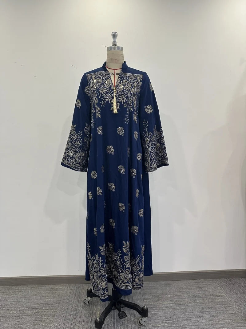 Opulent Embroidered Ankle-Length Gown