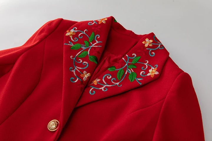 Single-breasted Extravagant Embroidery Coat