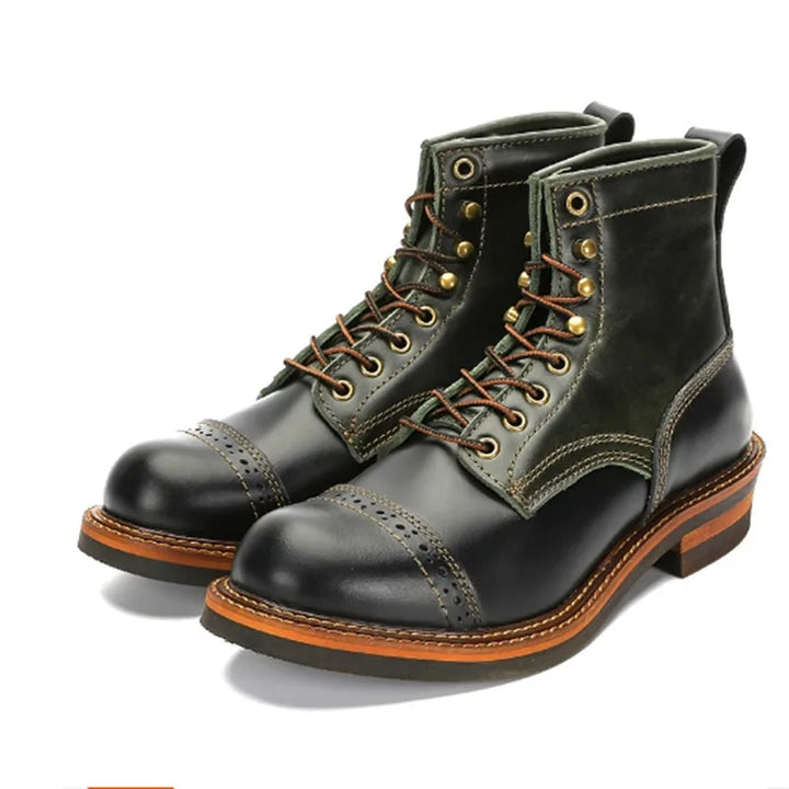 Premium Leather Short Motorcycle Boots