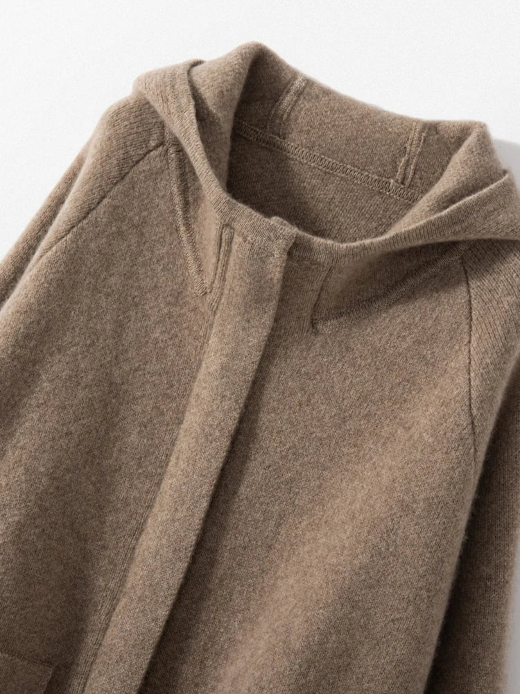 Comfortable Loose Long Cashmere Hoodie