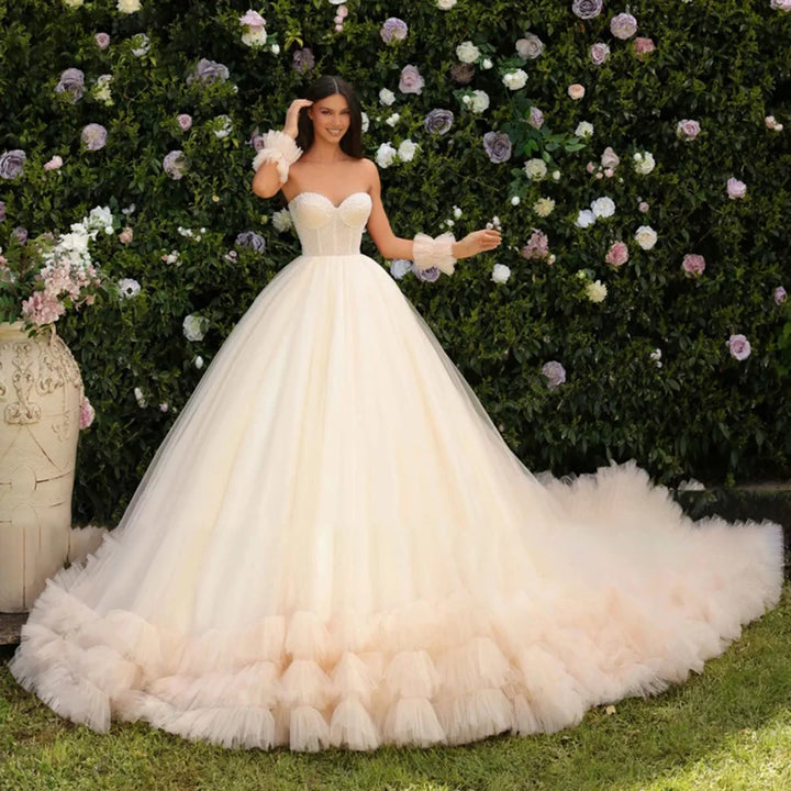 Exquisite Strapless A-Line Bridal Gown