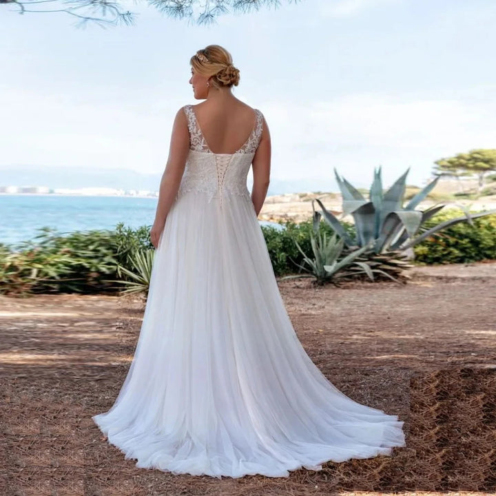 Stunning Lace Plus Size Bridal Gown