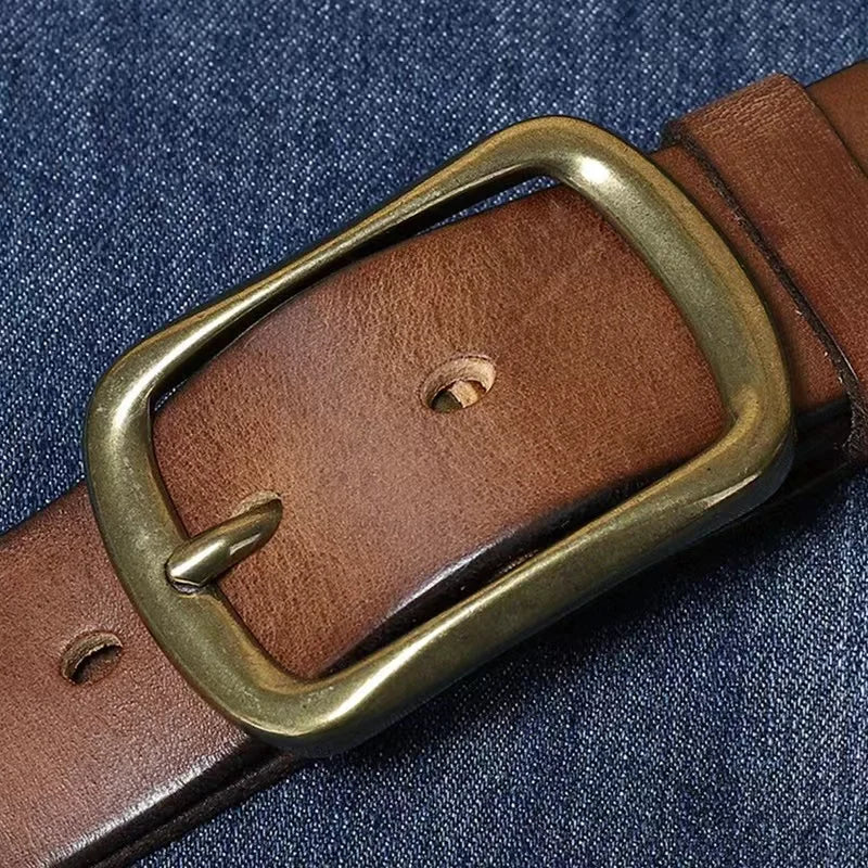 Vintage Copper Buckle Leather Belt