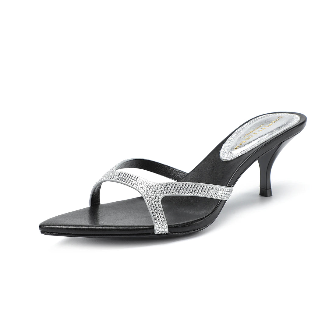 Stylish Pointed Mid-Heel Slippers