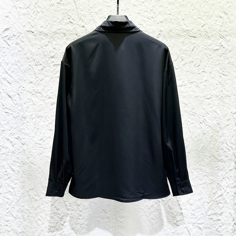 Rhinestone Decorated Formal Shirt