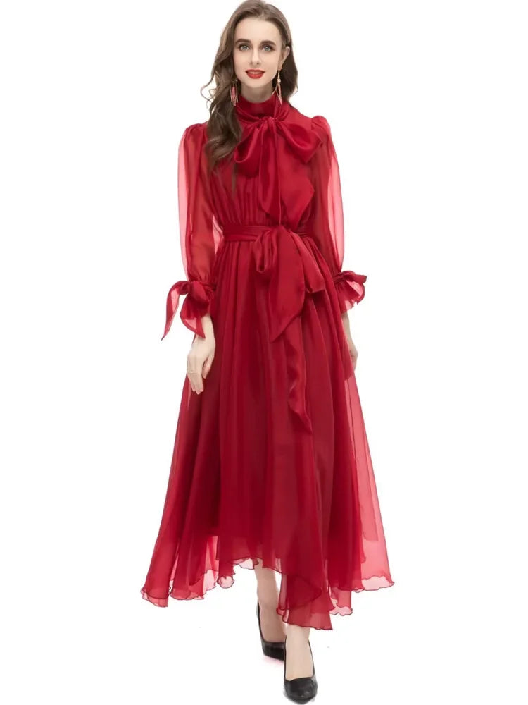 Flare Sleeve Women's Midi Dress