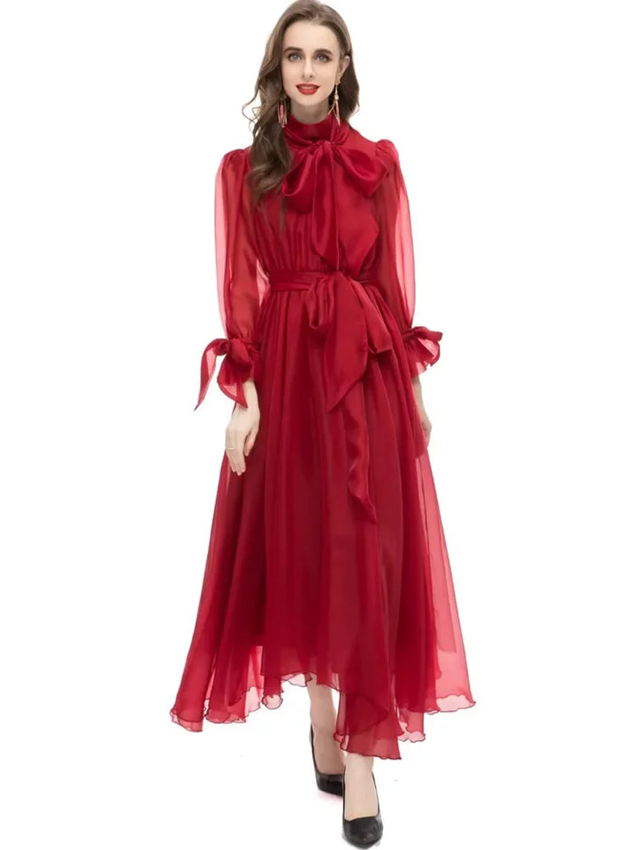 Flare Sleeve Women's Midi Dress