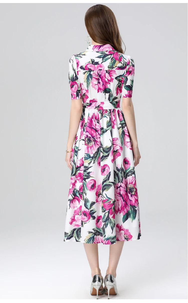 Timeless Elegance Printed Boho Flower Dress