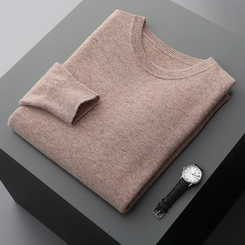 Charming Wool Round Neck Pullover Sweater
