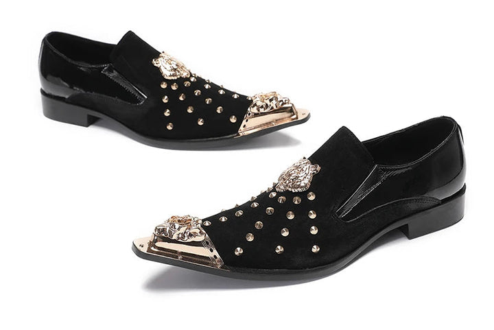 Stylish Rivet Suede Leather Dress Shoes
