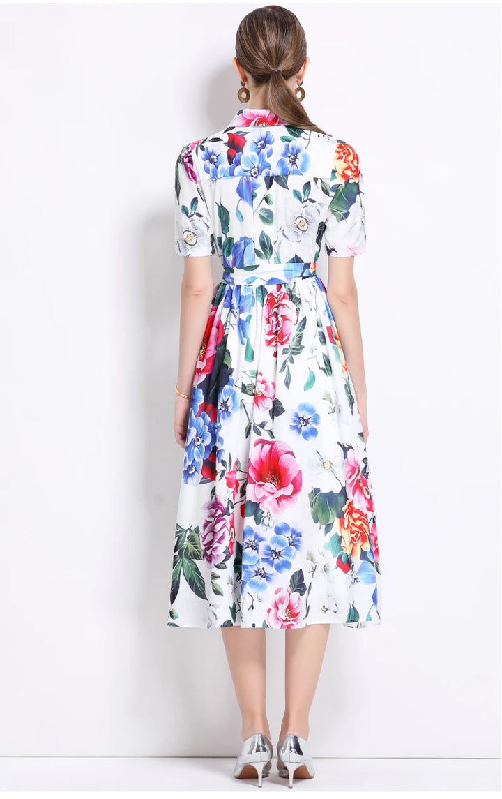 Timeless Elegance Printed Boho Flower Dress