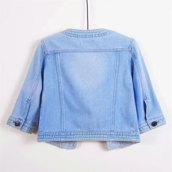 Trendy Cropped Denim Jeans Jacket